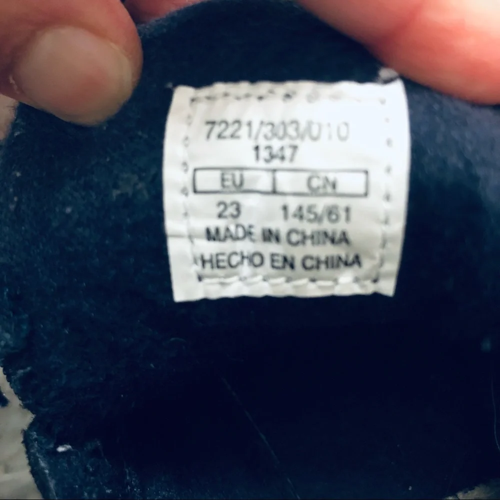 Zara Toddler Girls Navy Bow High Top Sneakers euro 23 - Picture 3 of 3
